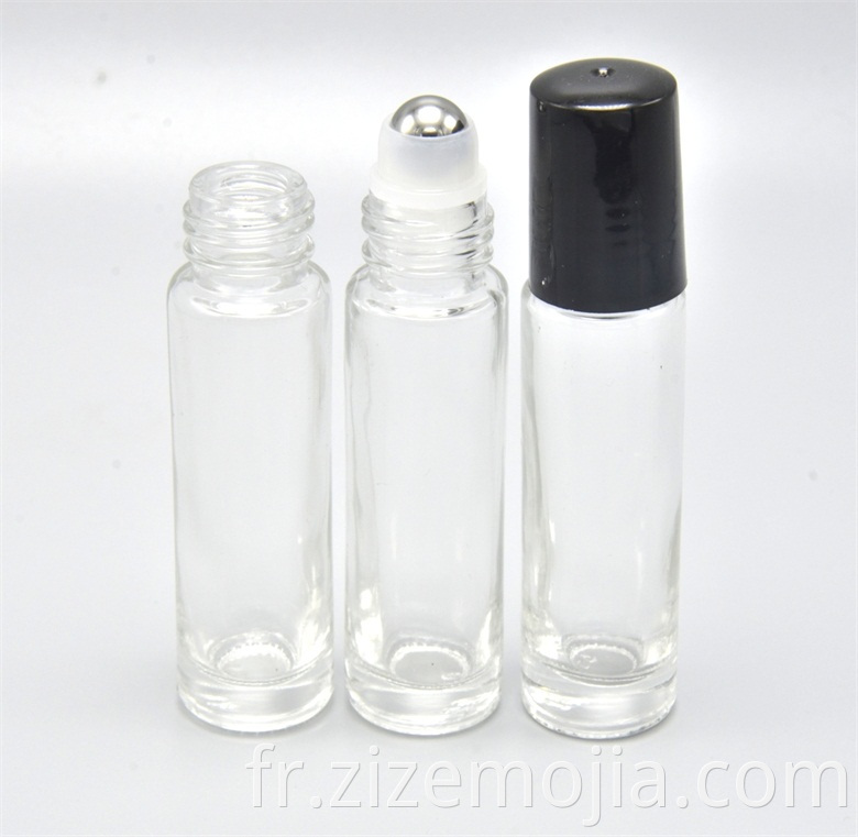 Roll on verre parfum e liquide spray 10 ml roller ball huile essentielle flacon transparent